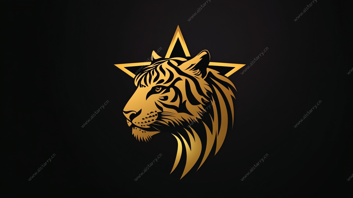 金色虎首五角星标志