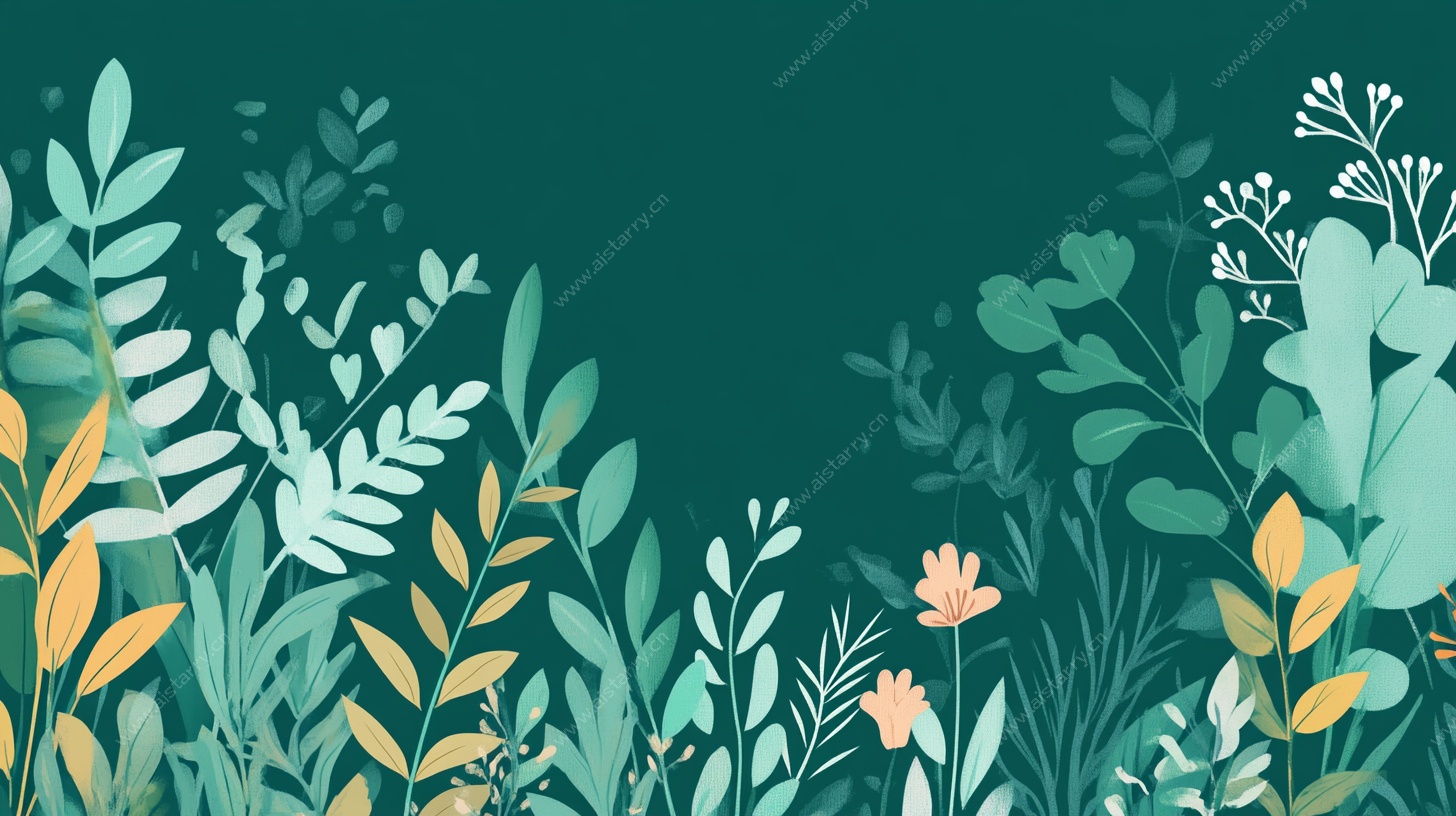 清新绿植花卉背景图