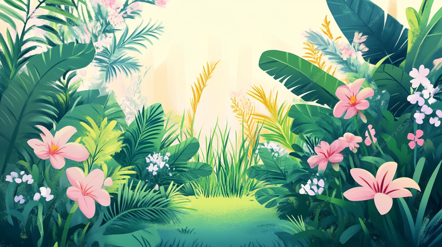 梦幻热带花卉绿植景观