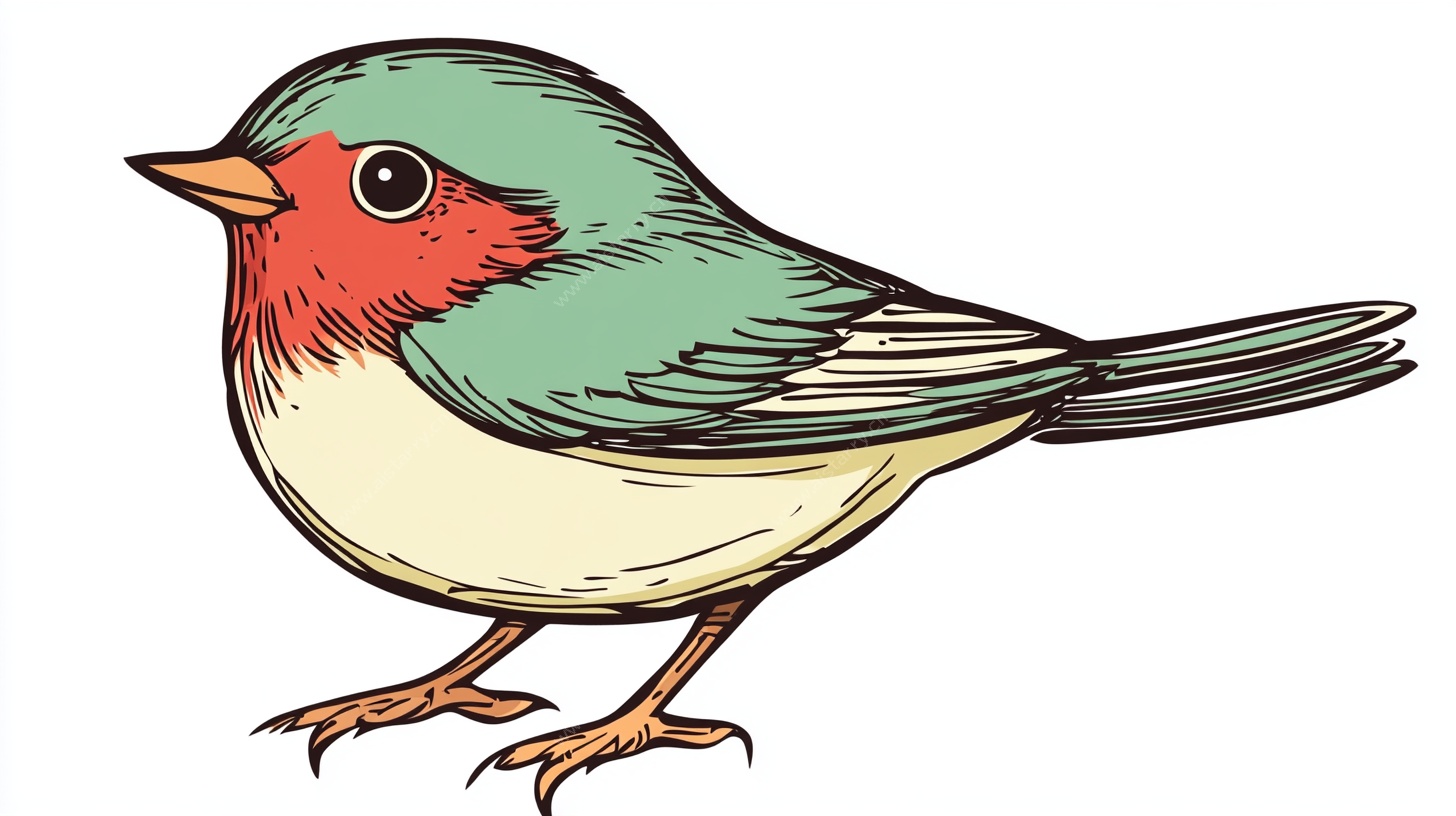 彩色小鸟插画