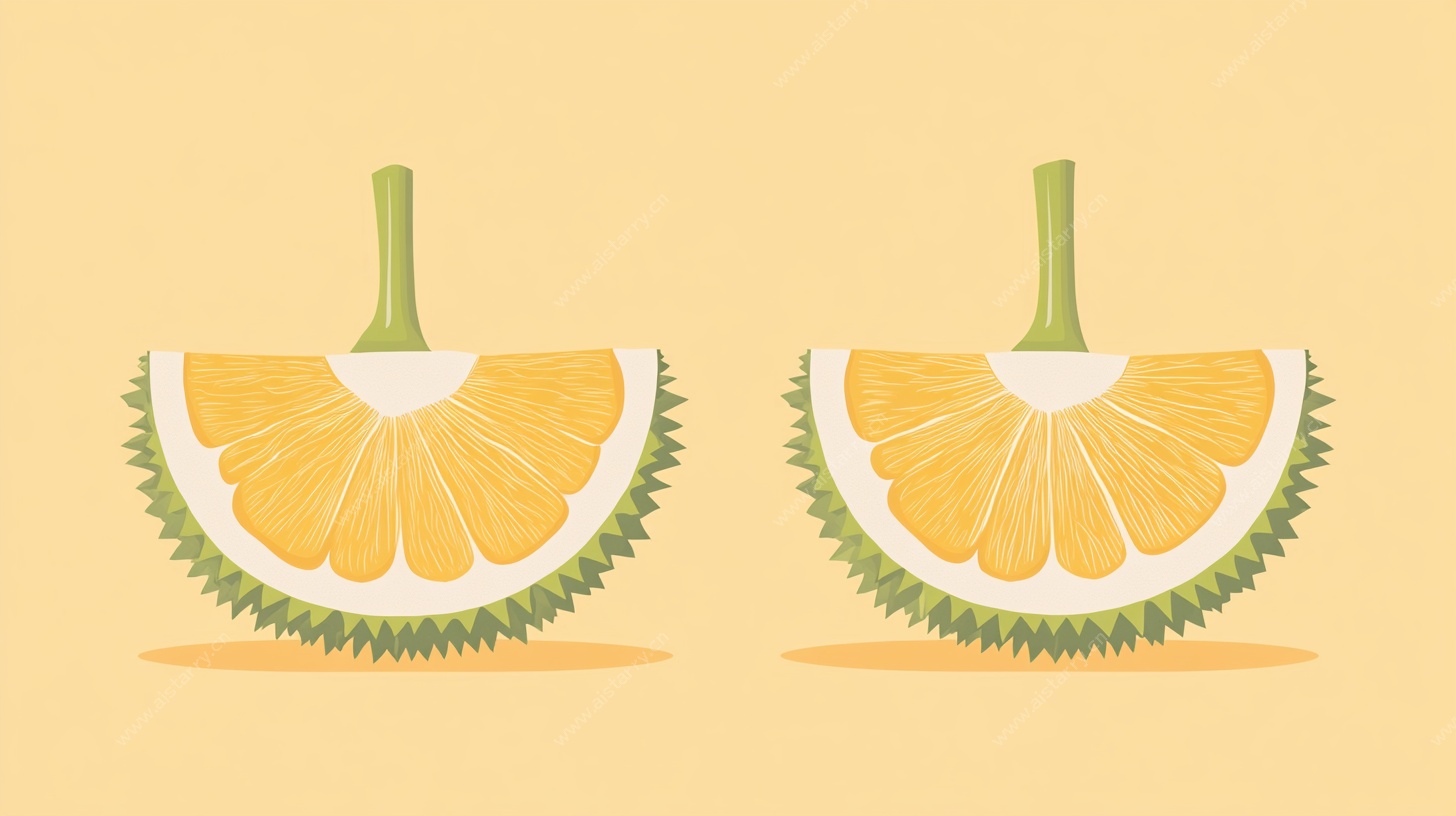 切开的榴莲插画