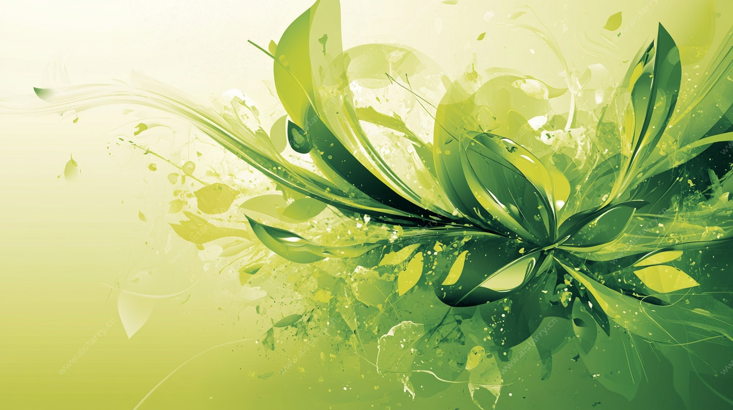 清新绿叶抽象艺术背景图