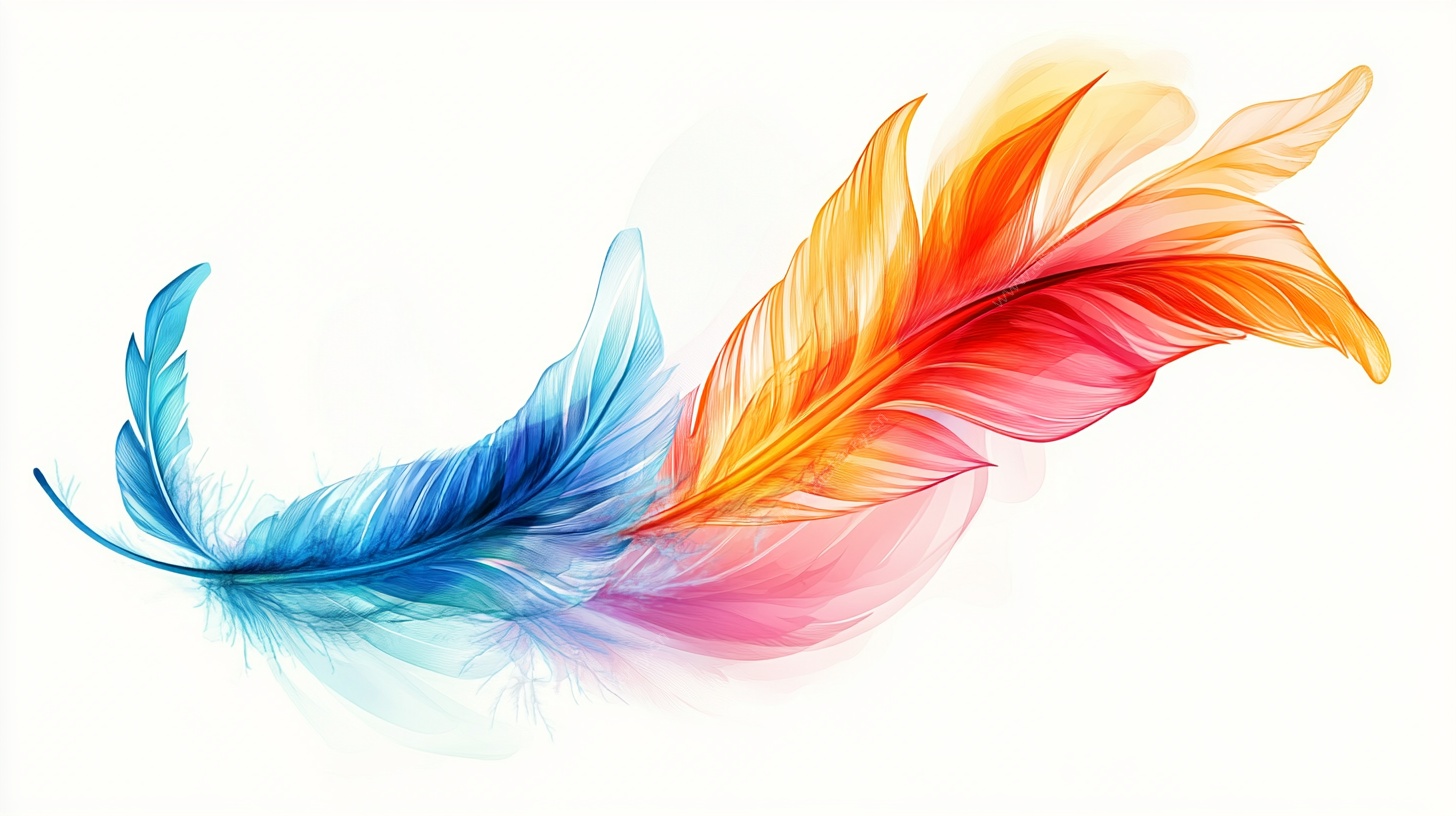 梦幻彩色羽毛艺术图案