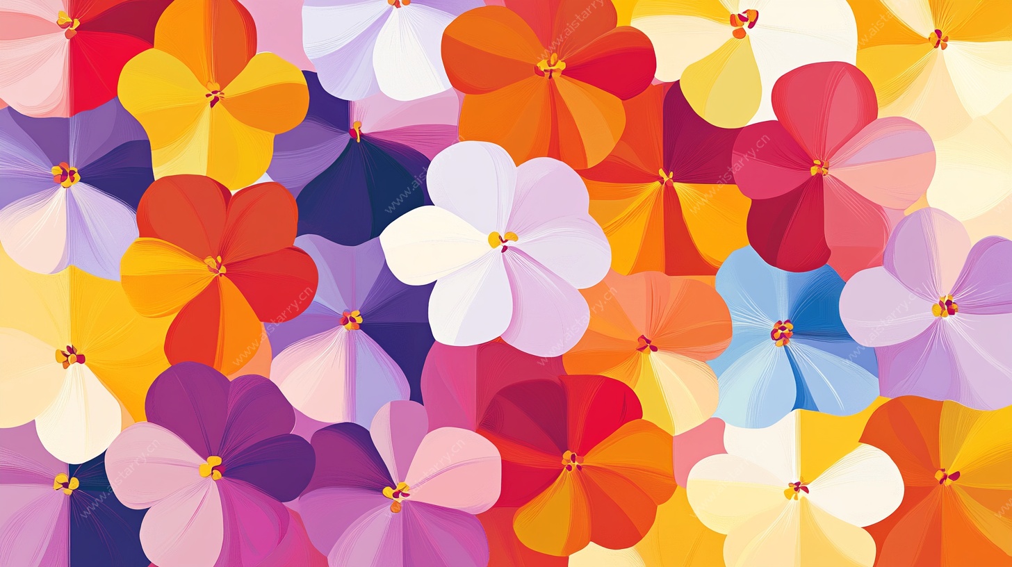 多彩几何花朵图案背景
