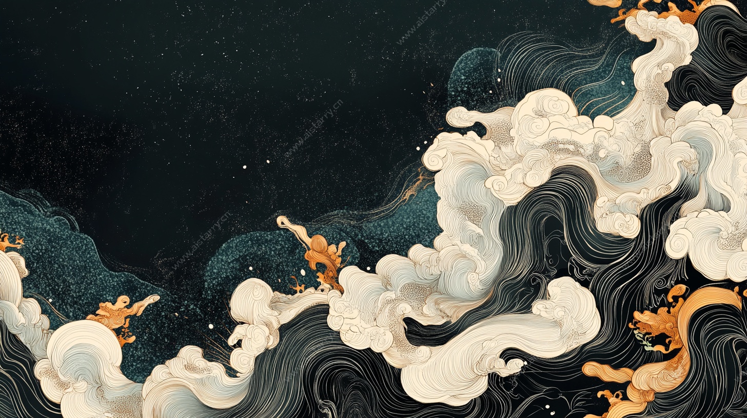 中式海浪祥瑞图