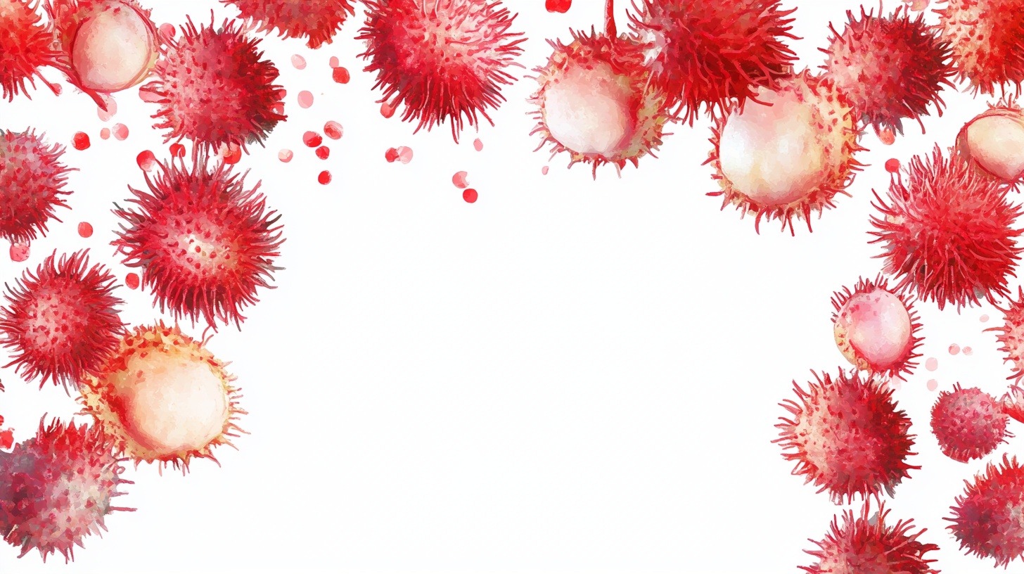 红毛丹水彩边框图