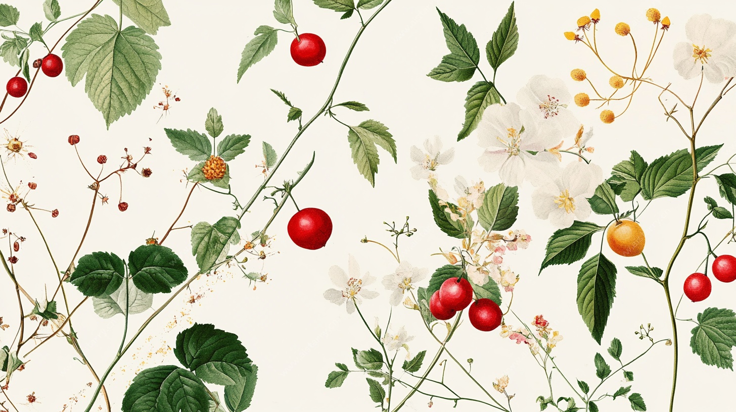 复古风植物花卉图案