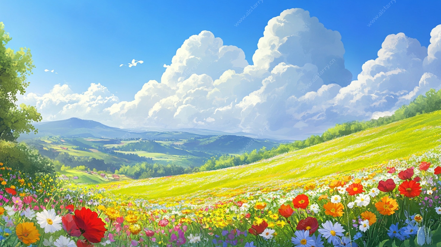 田园花海风景图