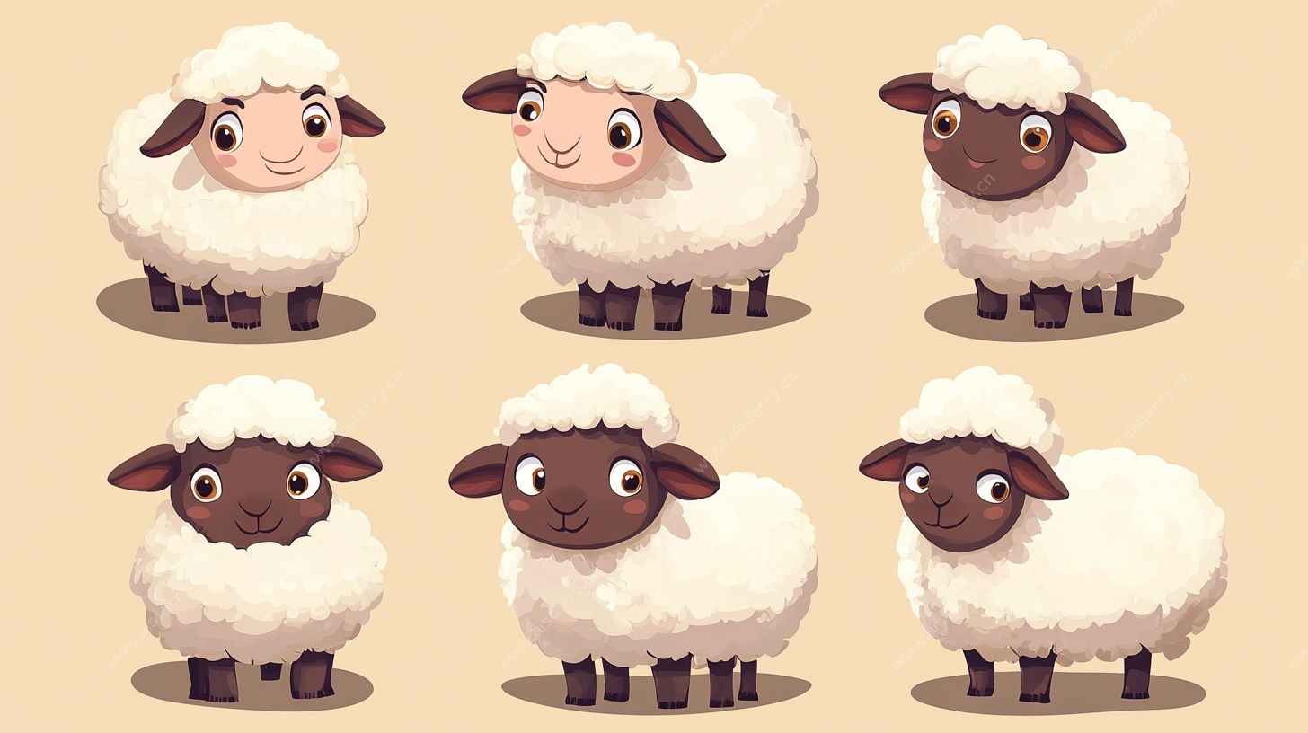 可爱绵羊卡通形象集合