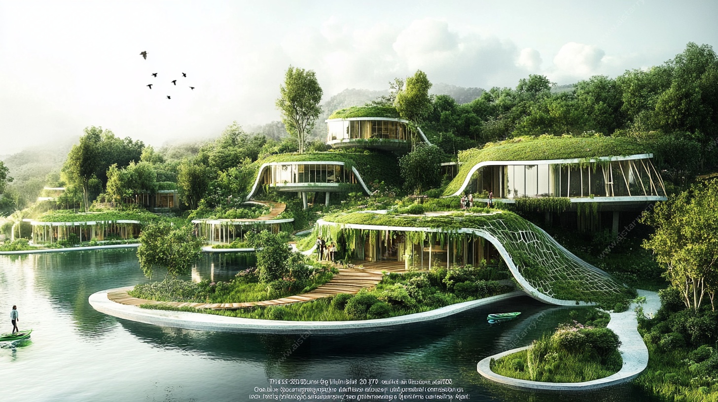 未来生态水上绿色建筑群