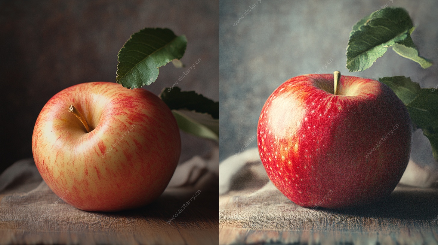 两个红苹果静物摄影图