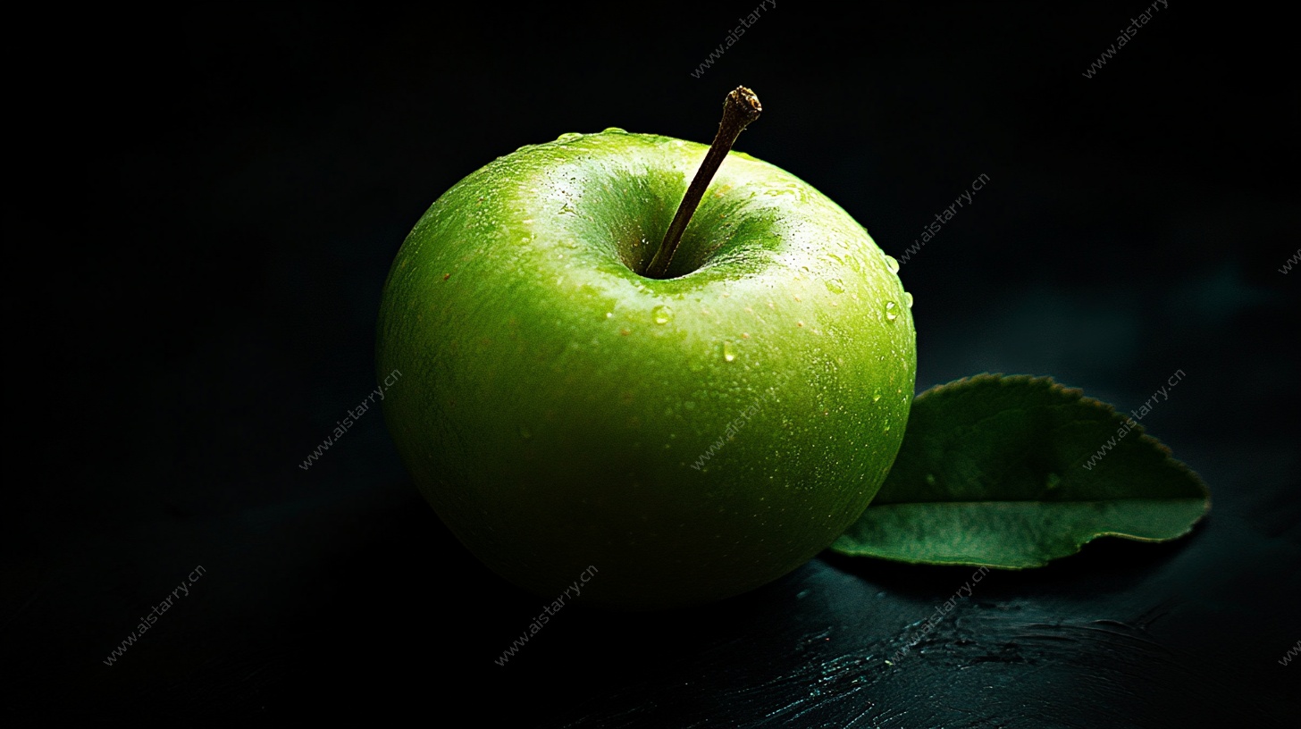 青苹果静物特写