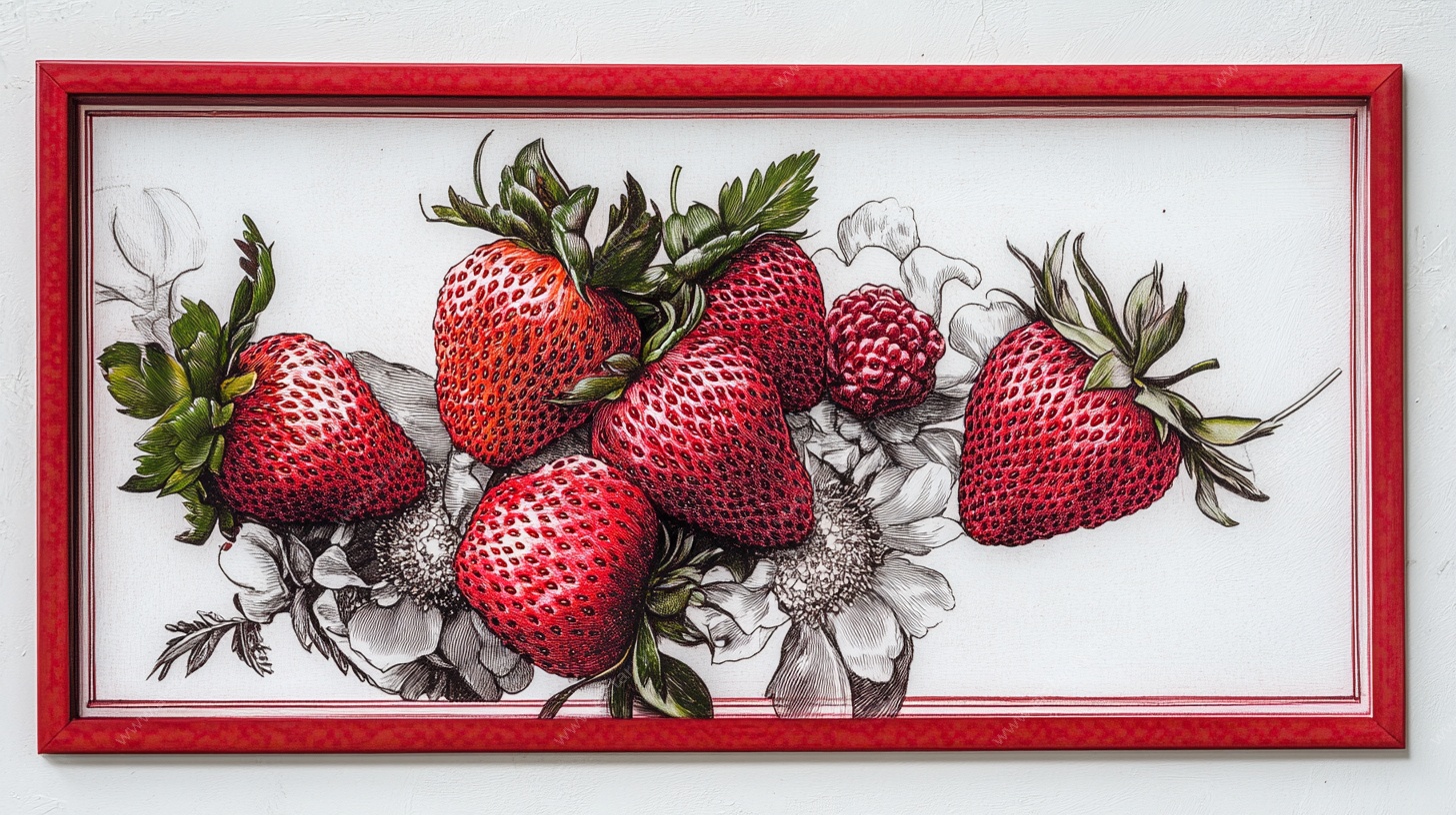框中草莓插画