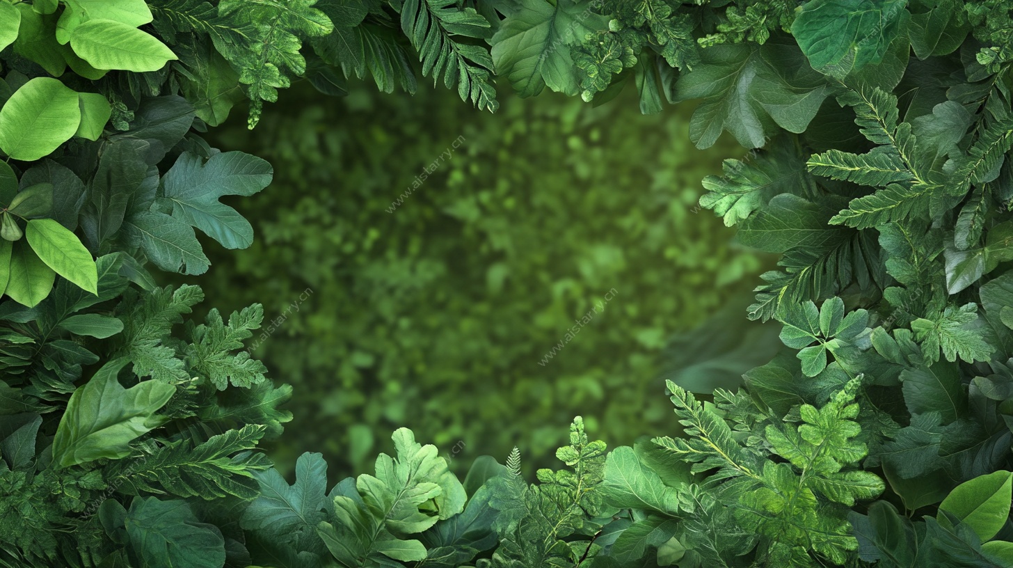 绿叶环绕的自然绿意空间