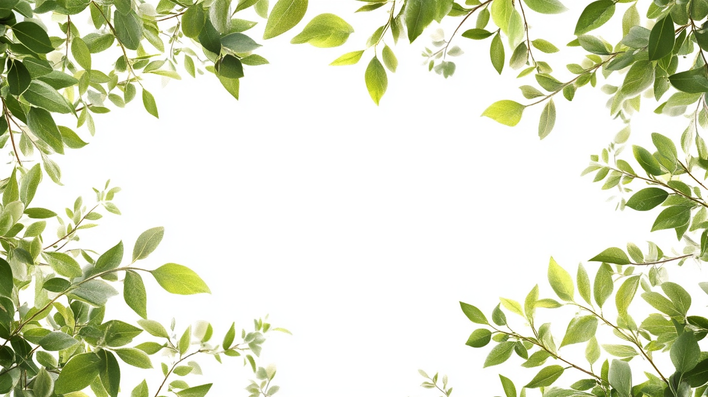 绿叶环绕的清新边框