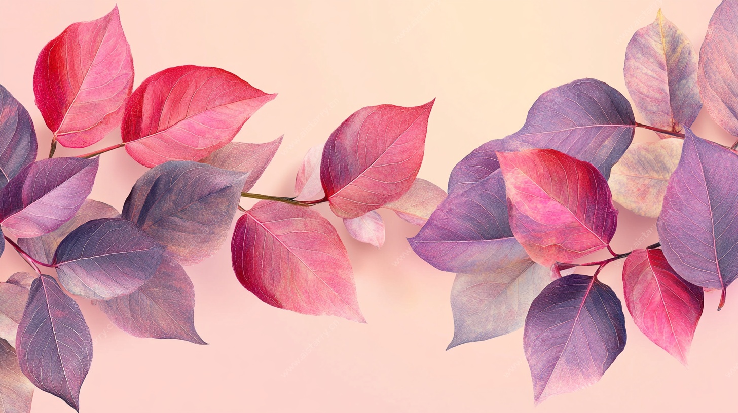粉紫叶片装饰图