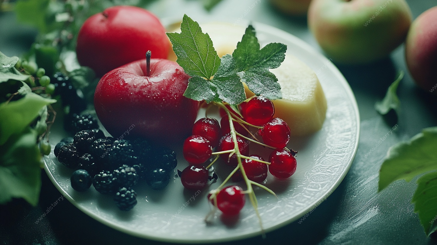 精致果盘静物图