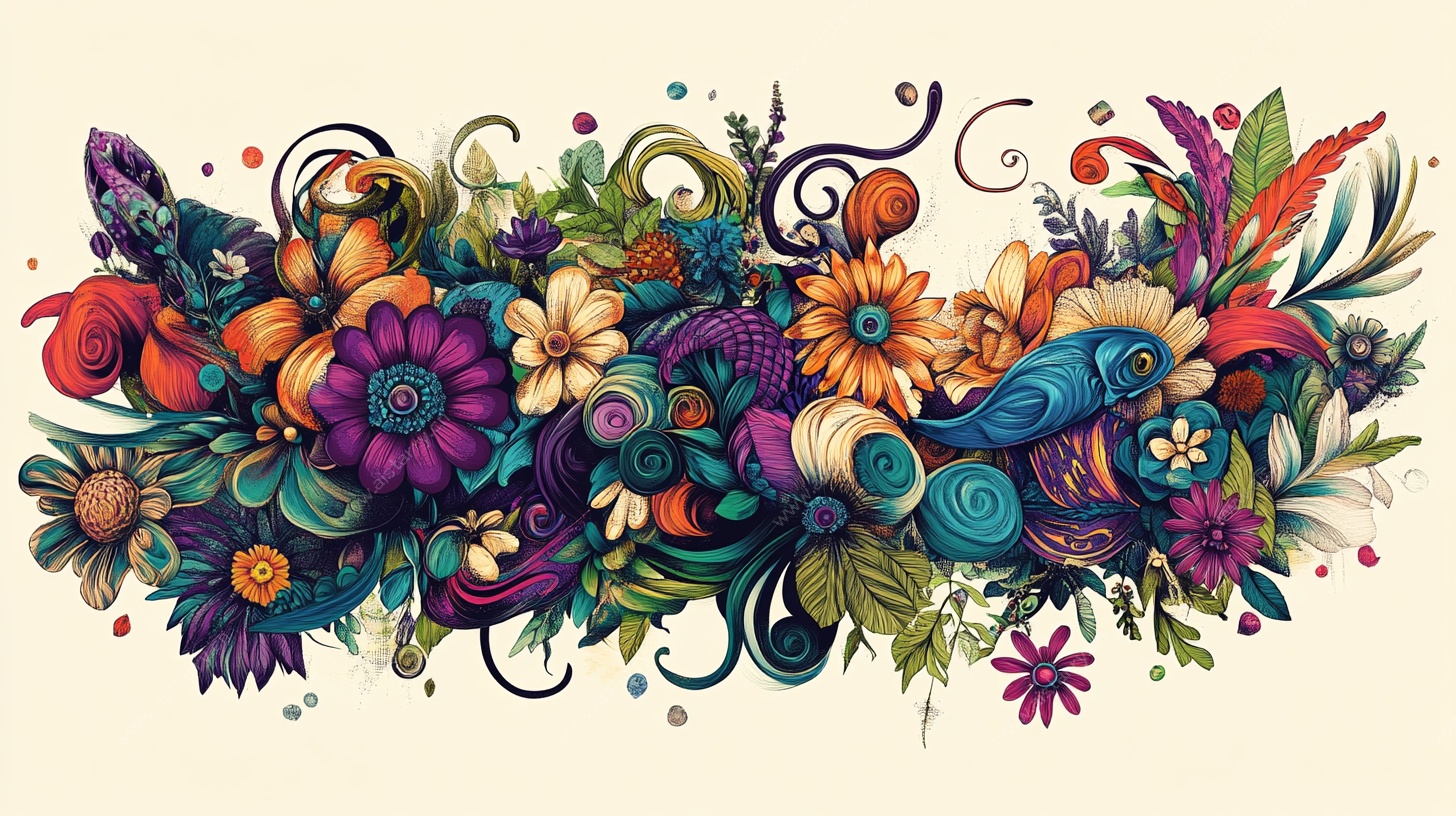 缤纷花卉装饰图案