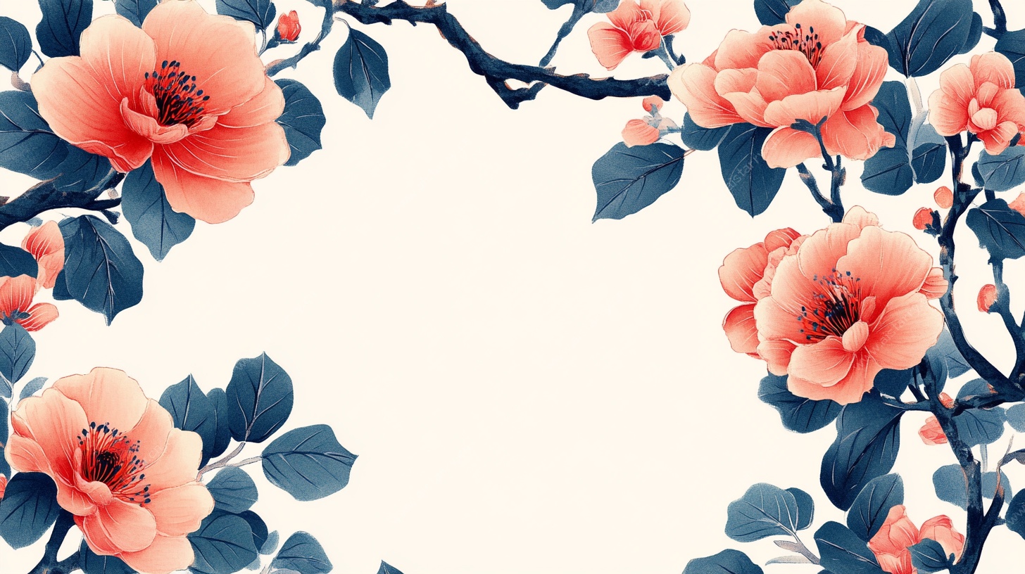 中式花卉边框图案