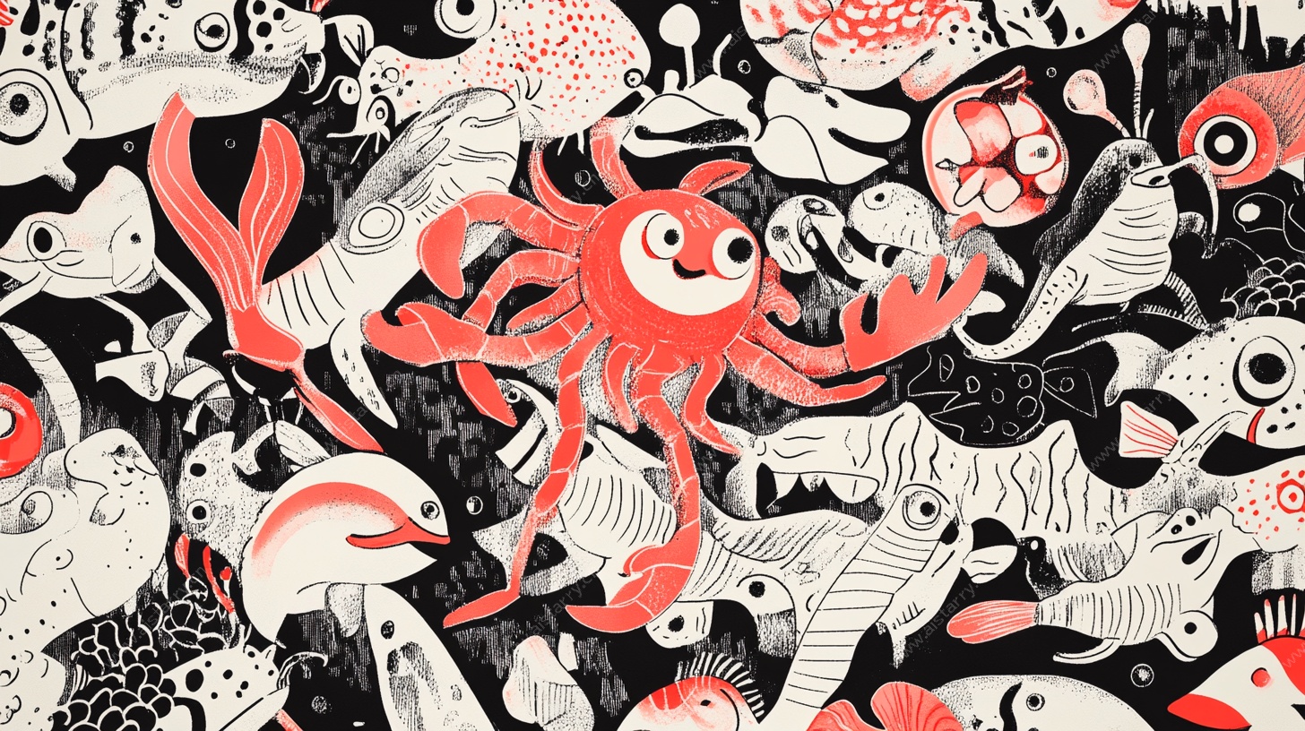 海洋生物奇幻插画