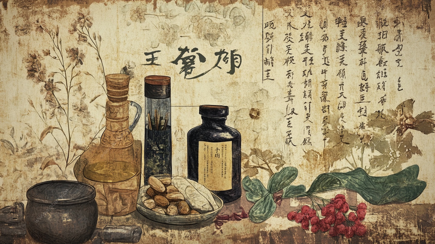 传统中药静物摆拍图