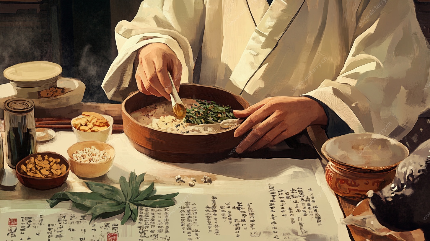 古风中医调配药材场景