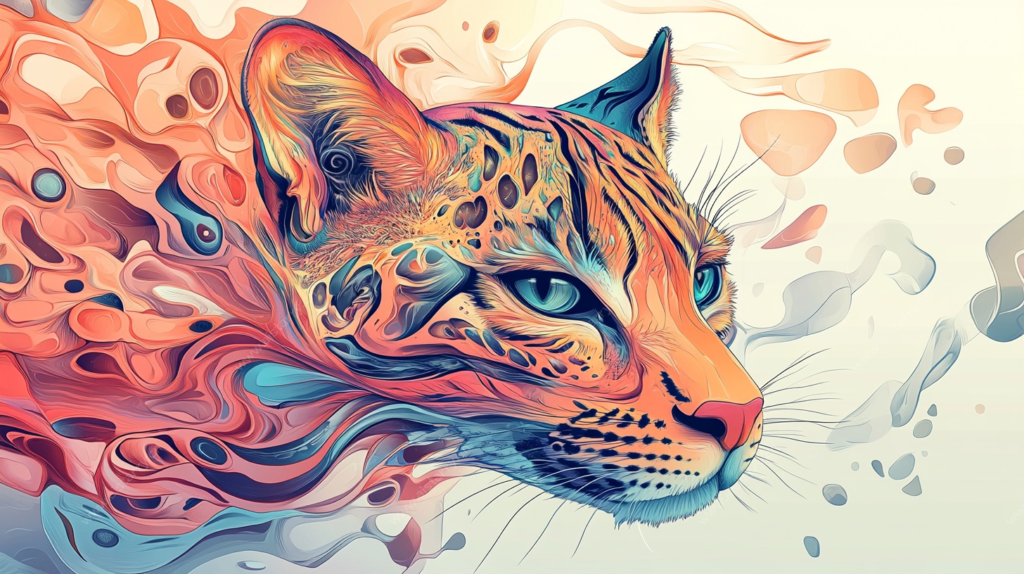 梦幻豹影艺术插画