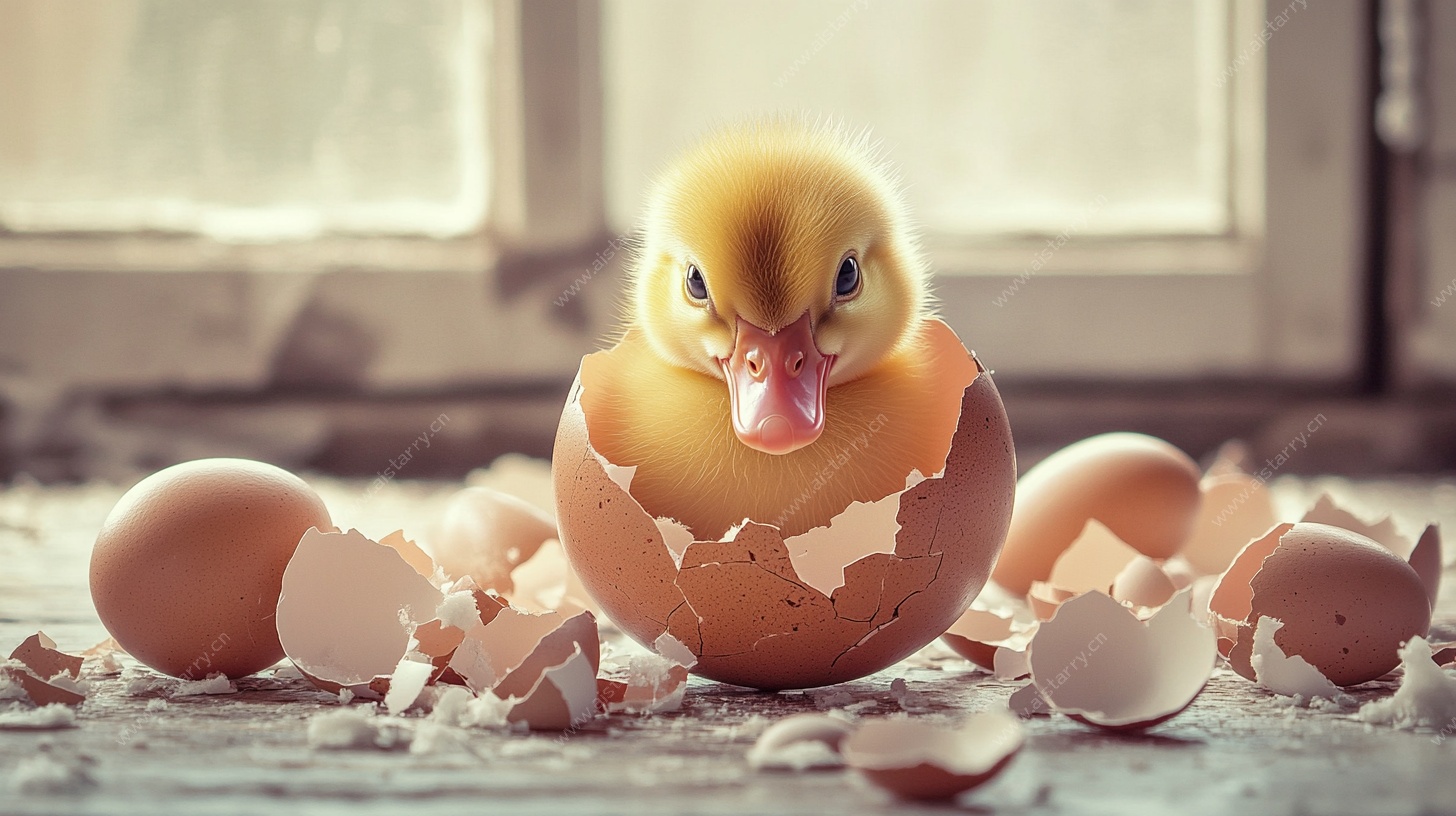 破壳而出的小黄鸭