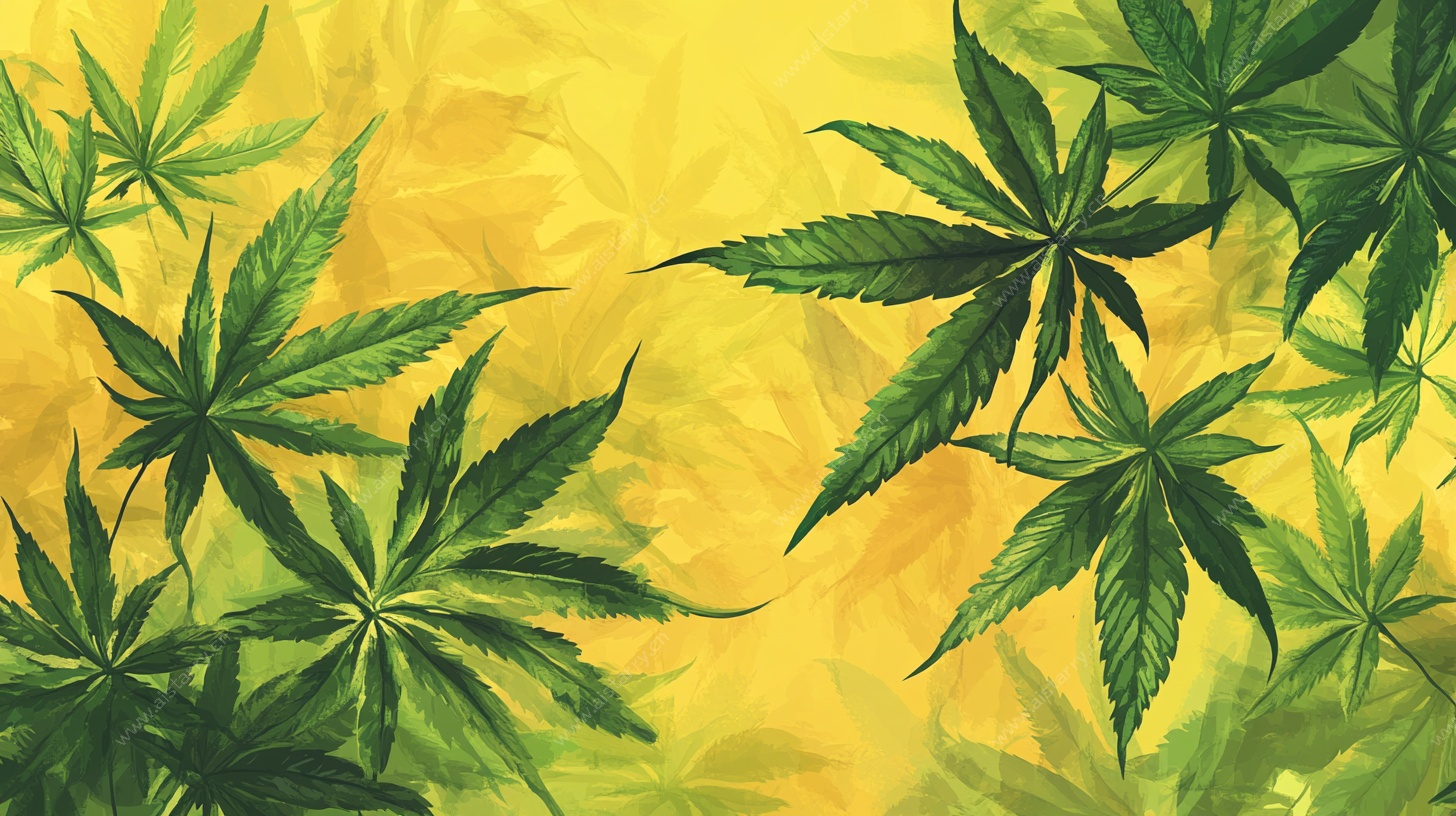 翠绿大麻叶背景图案