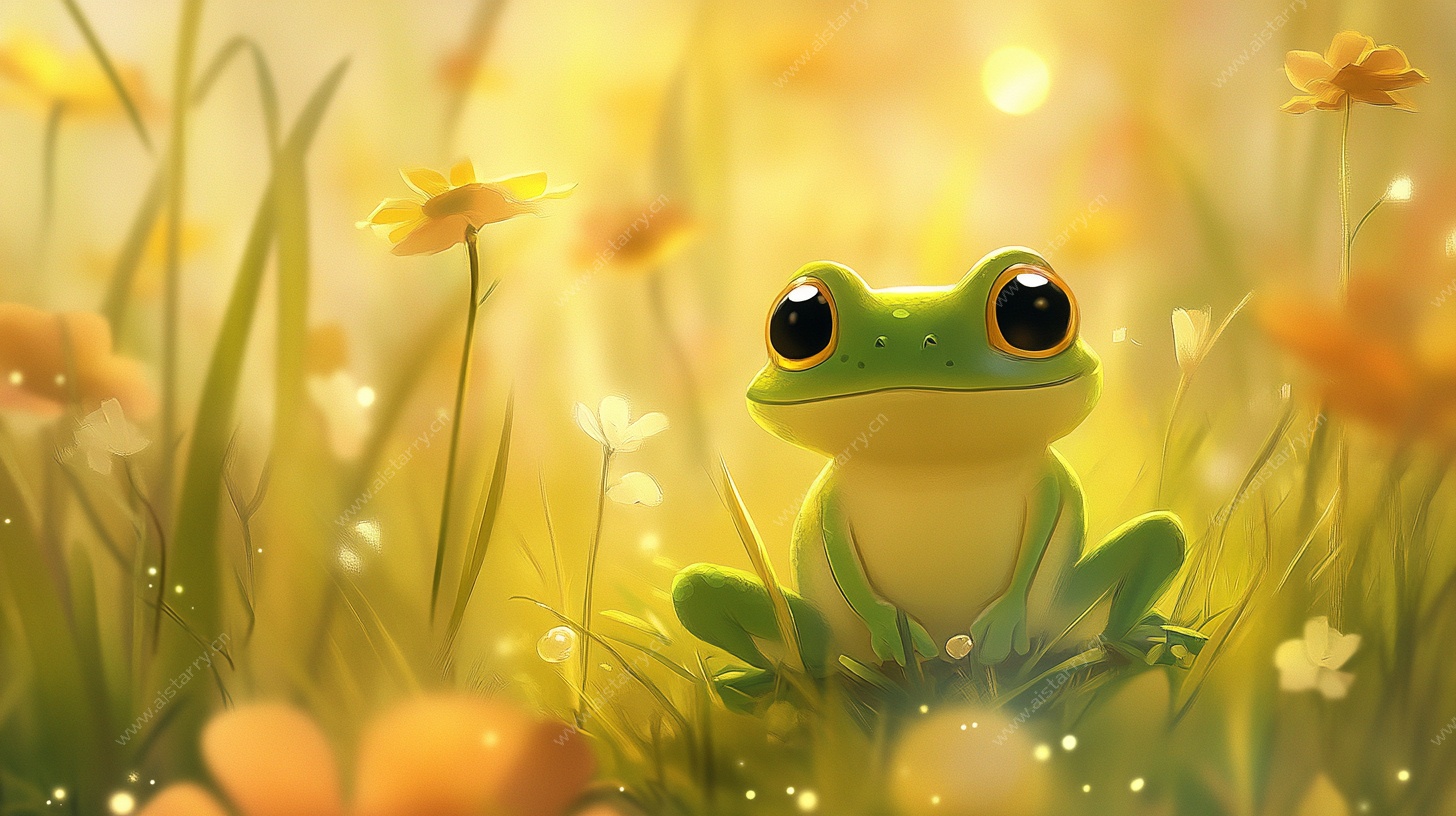 阳光下的萌趣青蛙