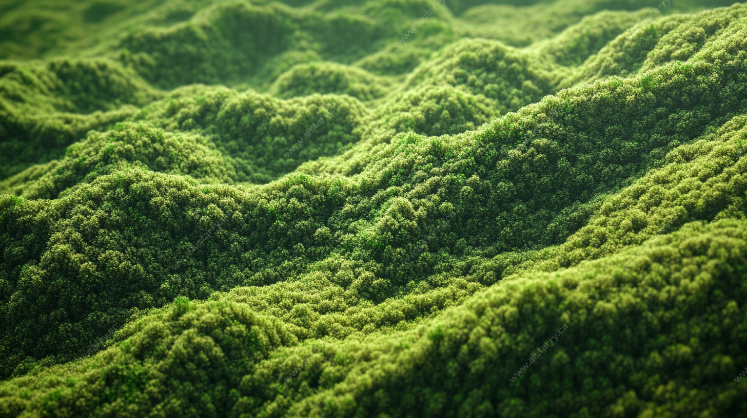 翠绿山峦纹理特写