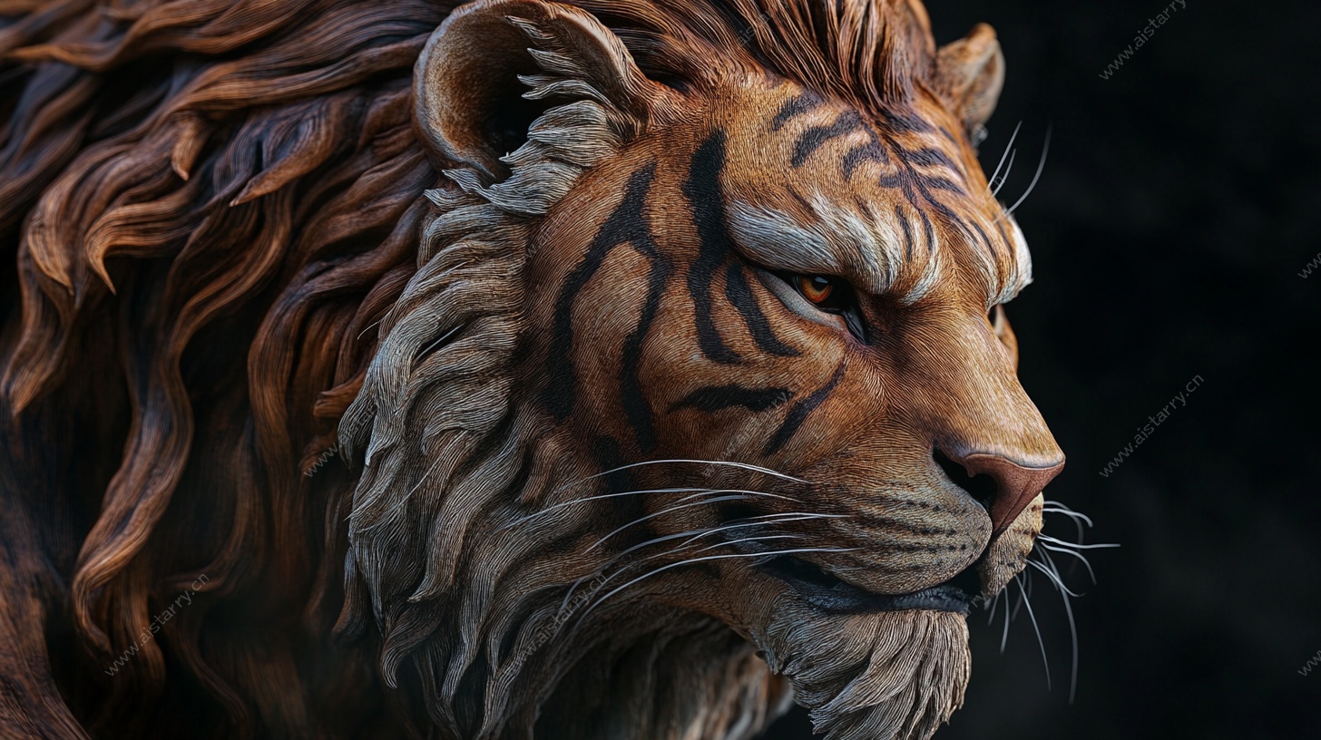 狮虎融合神兽威严造型