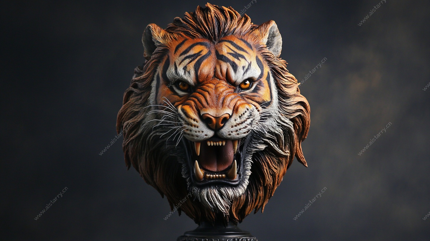 咆哮的猛虎雕塑