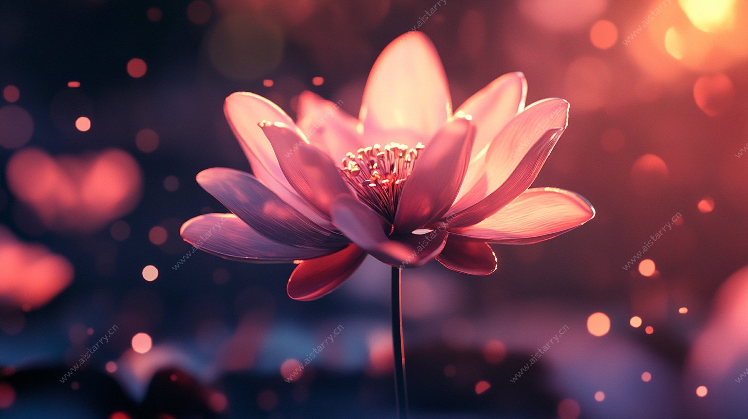 梦幻粉色莲花艺术渲染图