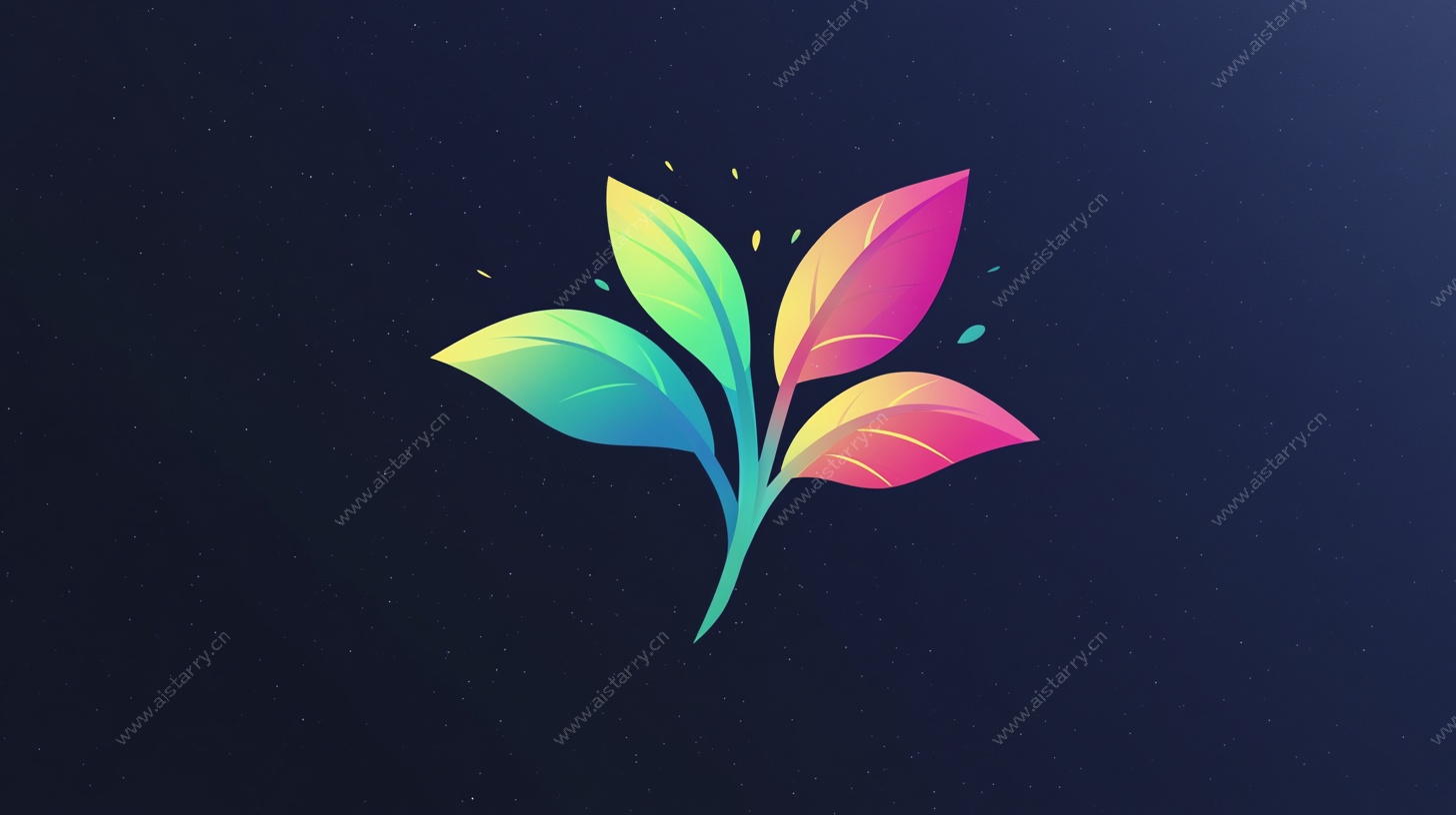 彩色渐变叶片创意图标