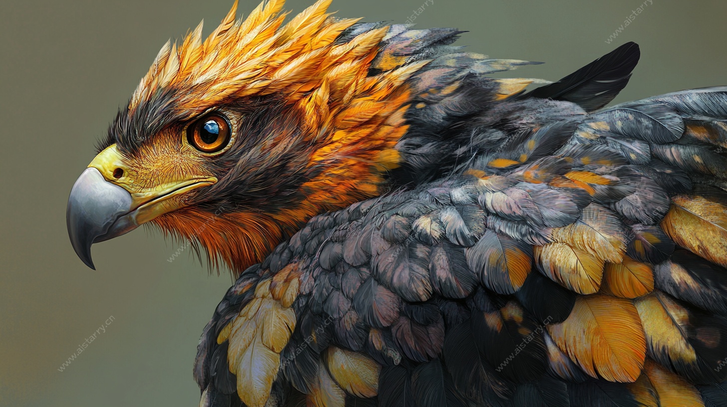 金羽雄鹰头部特写