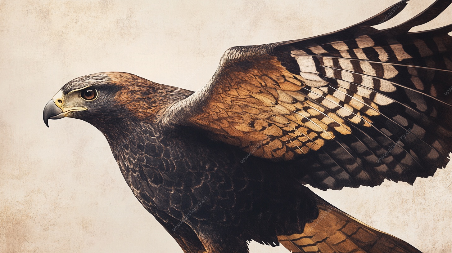 展翅雄鹰艺术肖像