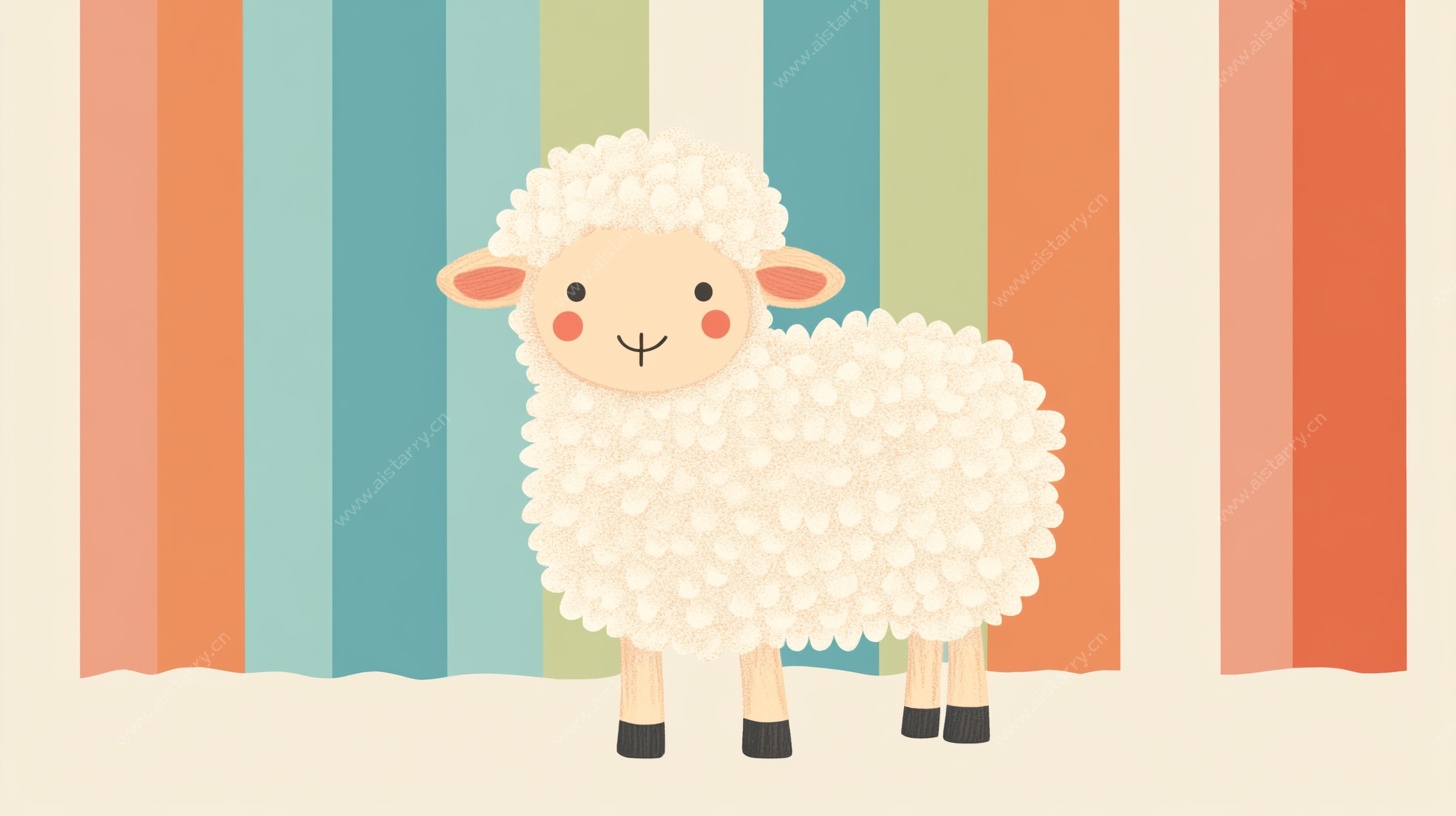 可爱绵羊插画