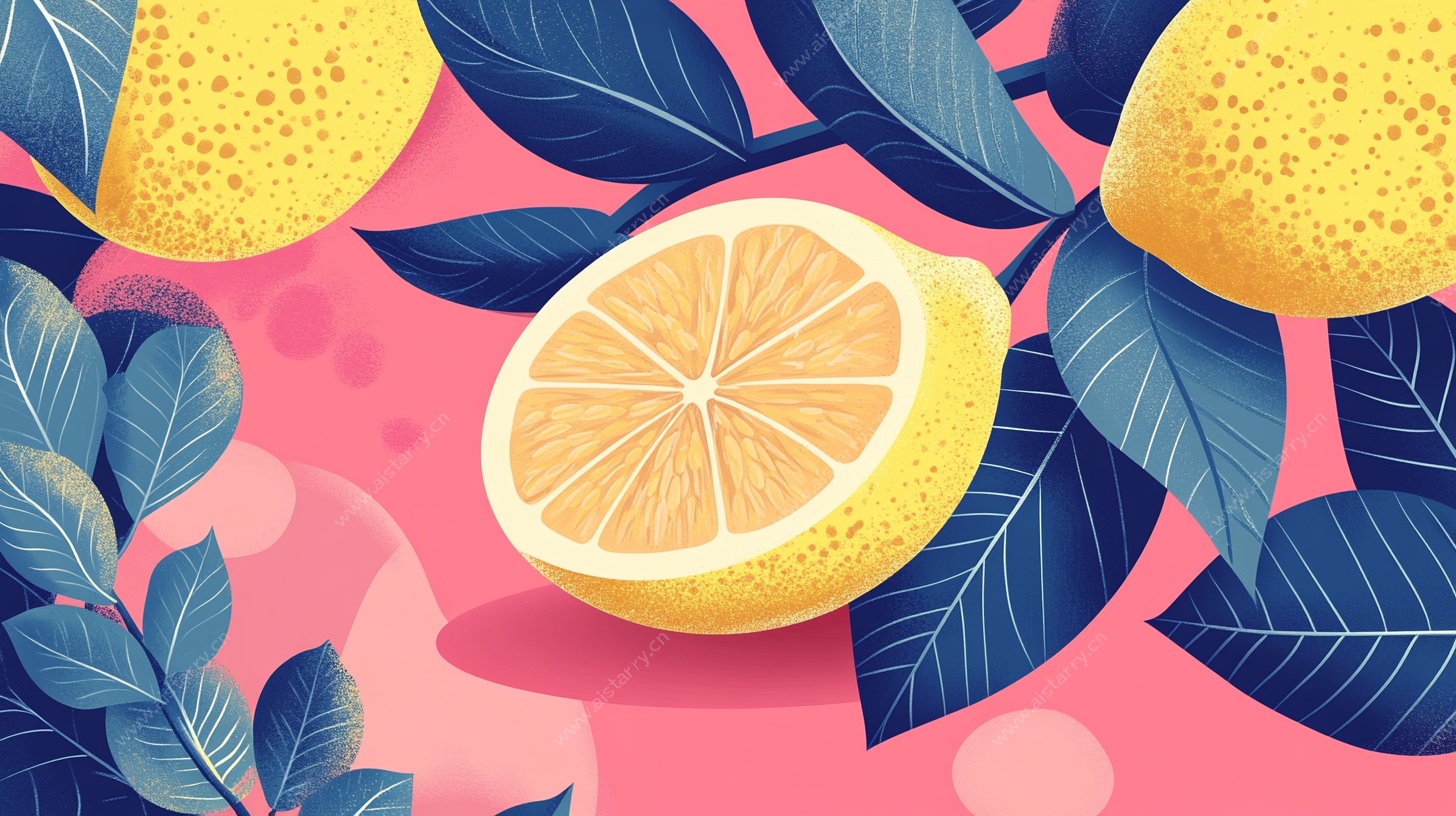 柠檬插画 清新水果之美