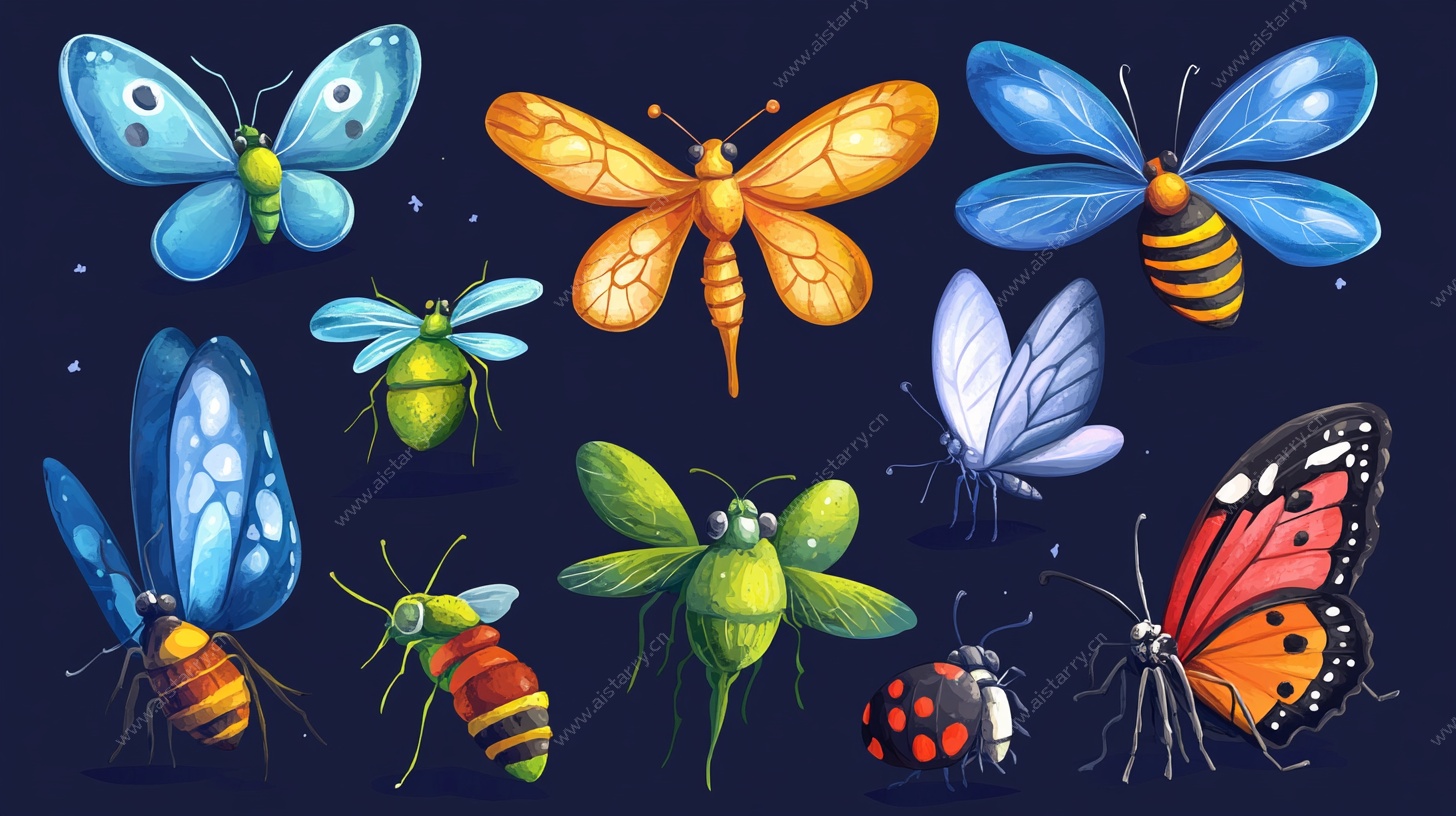 多彩昆虫插画集合