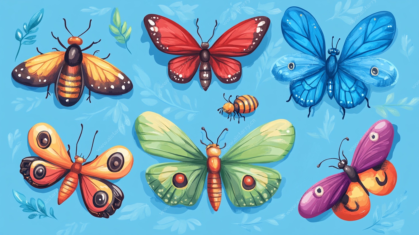 多彩蝴蝶插画集