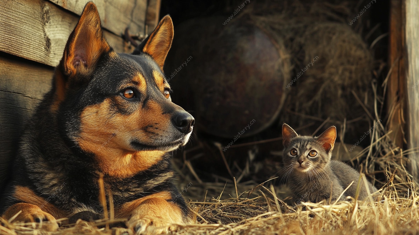 猫狗同框的温馨瞬间