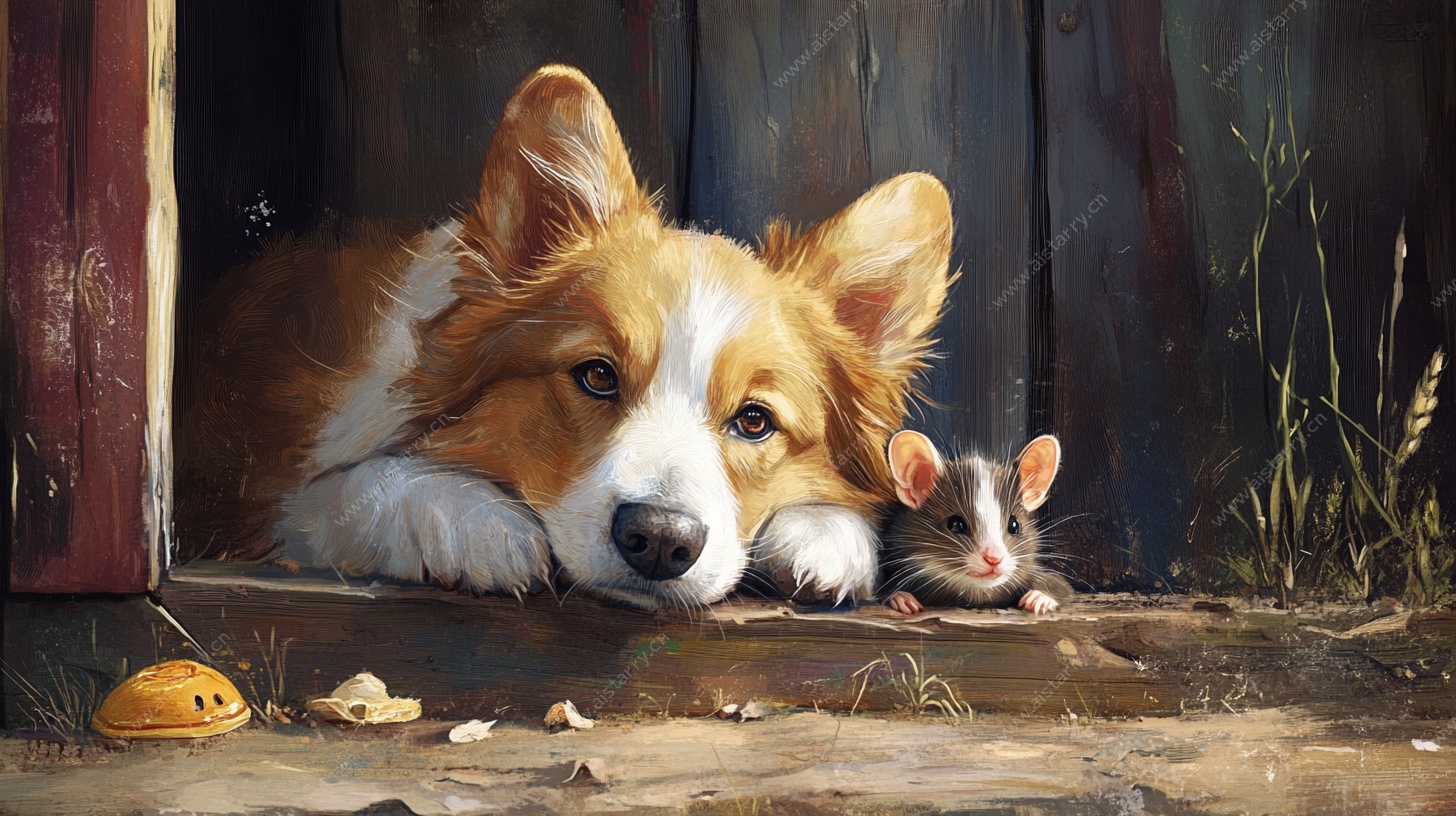 猫狗依偎的温馨瞬间