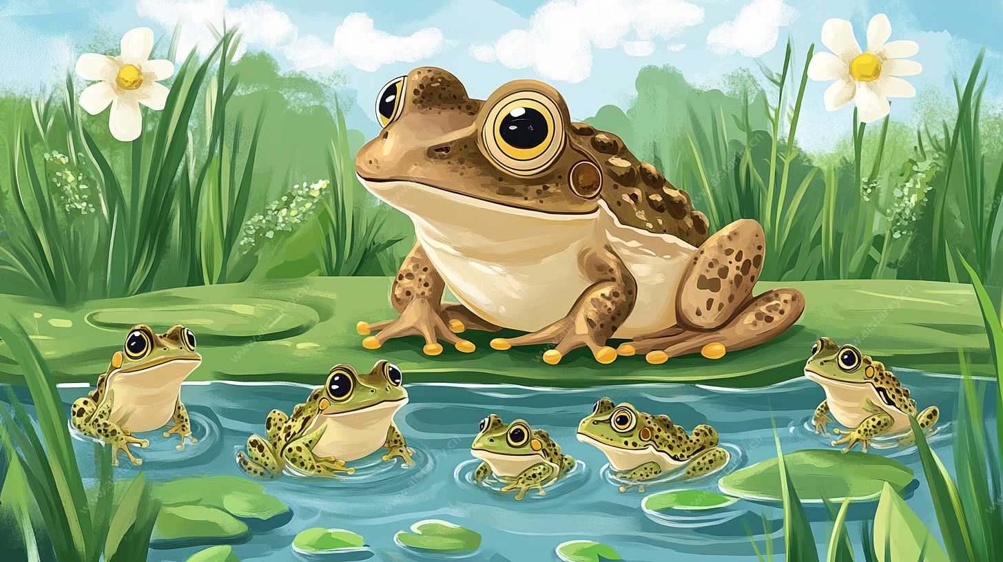 青蛙家族的池塘聚会