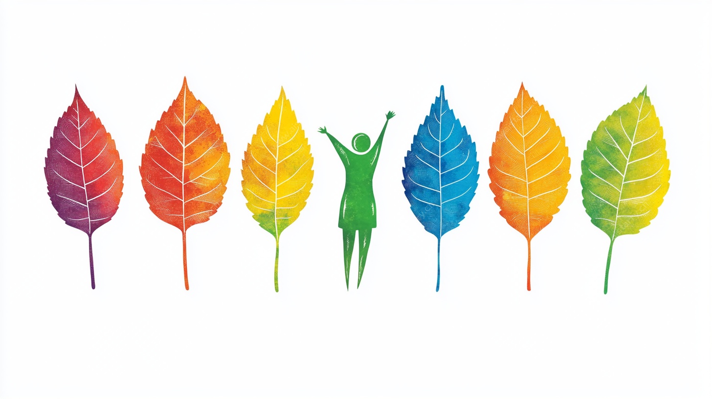 彩色叶间的活力身影