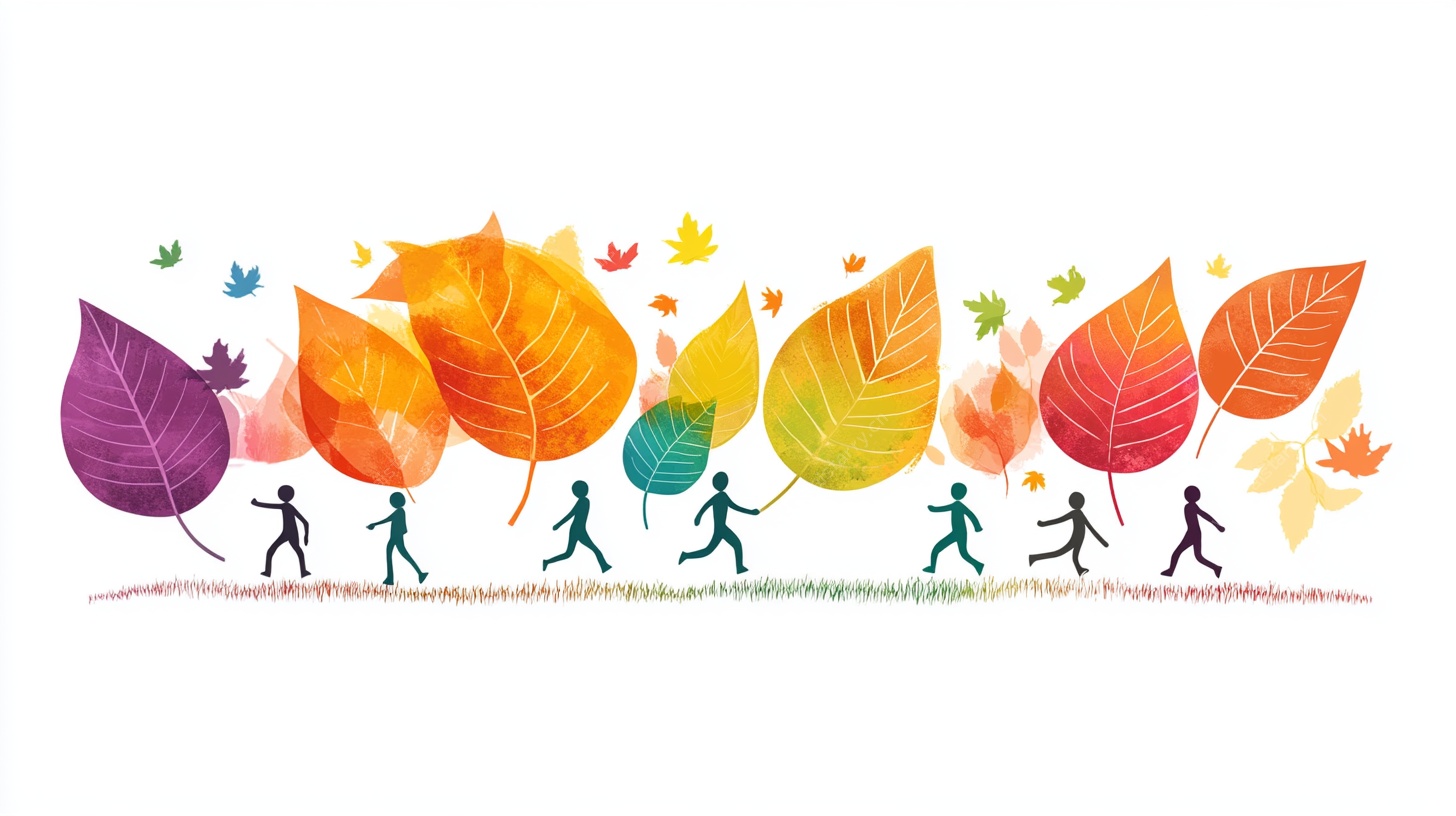 秋日叶下的欢乐同行