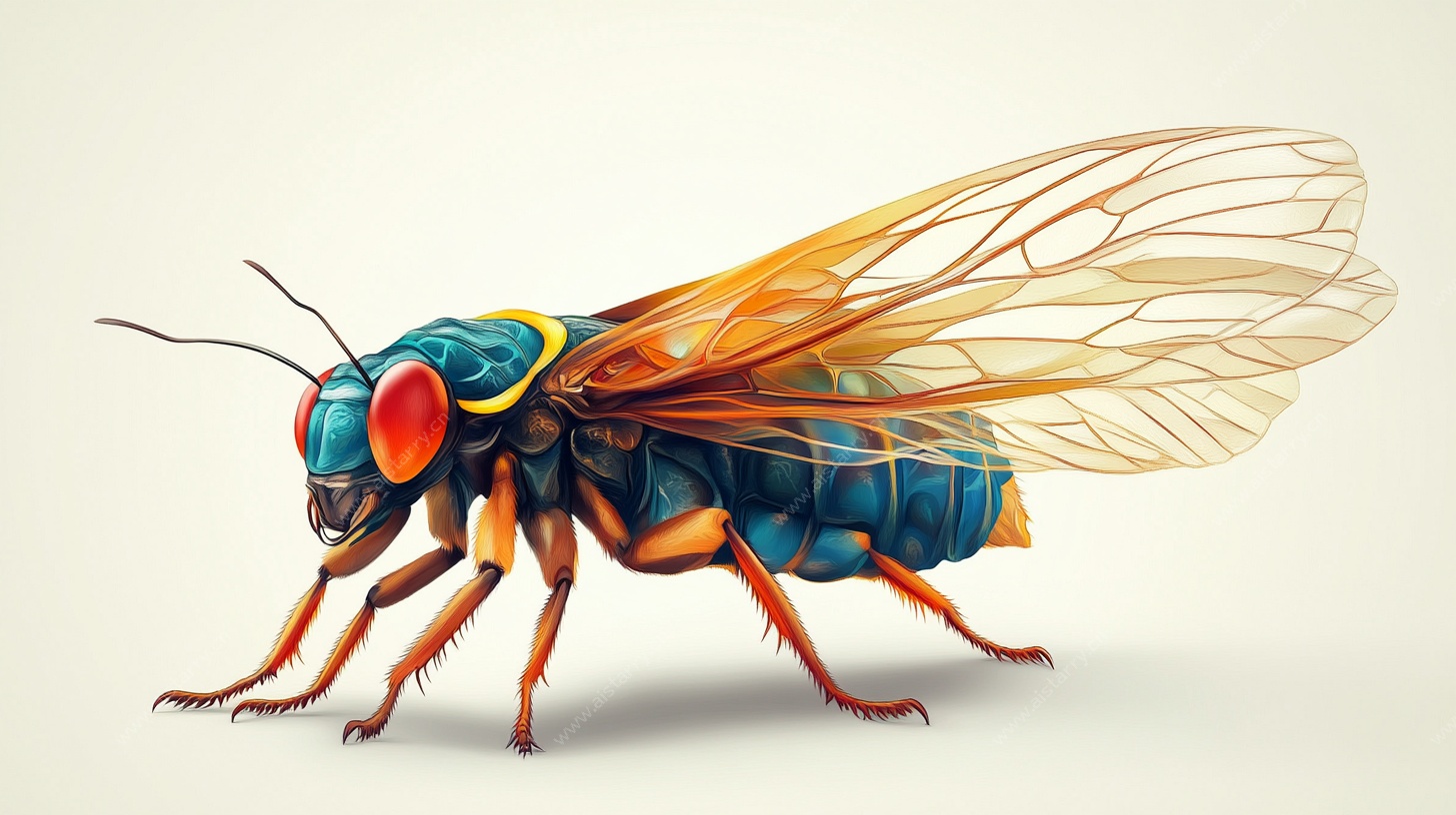 色彩斑斓的科幻风苍蝇形象