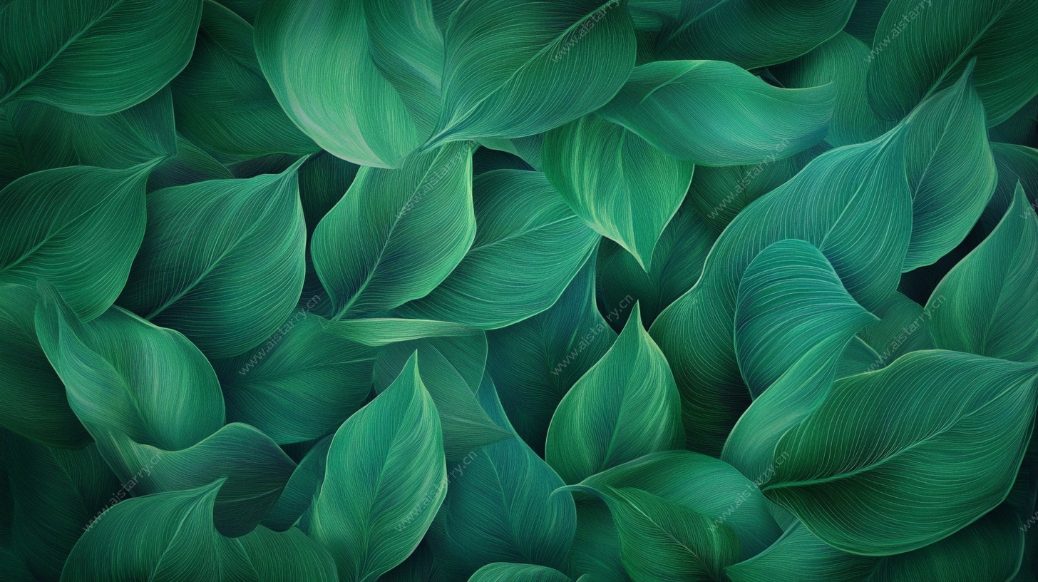 翠绿叶片艺术背景图