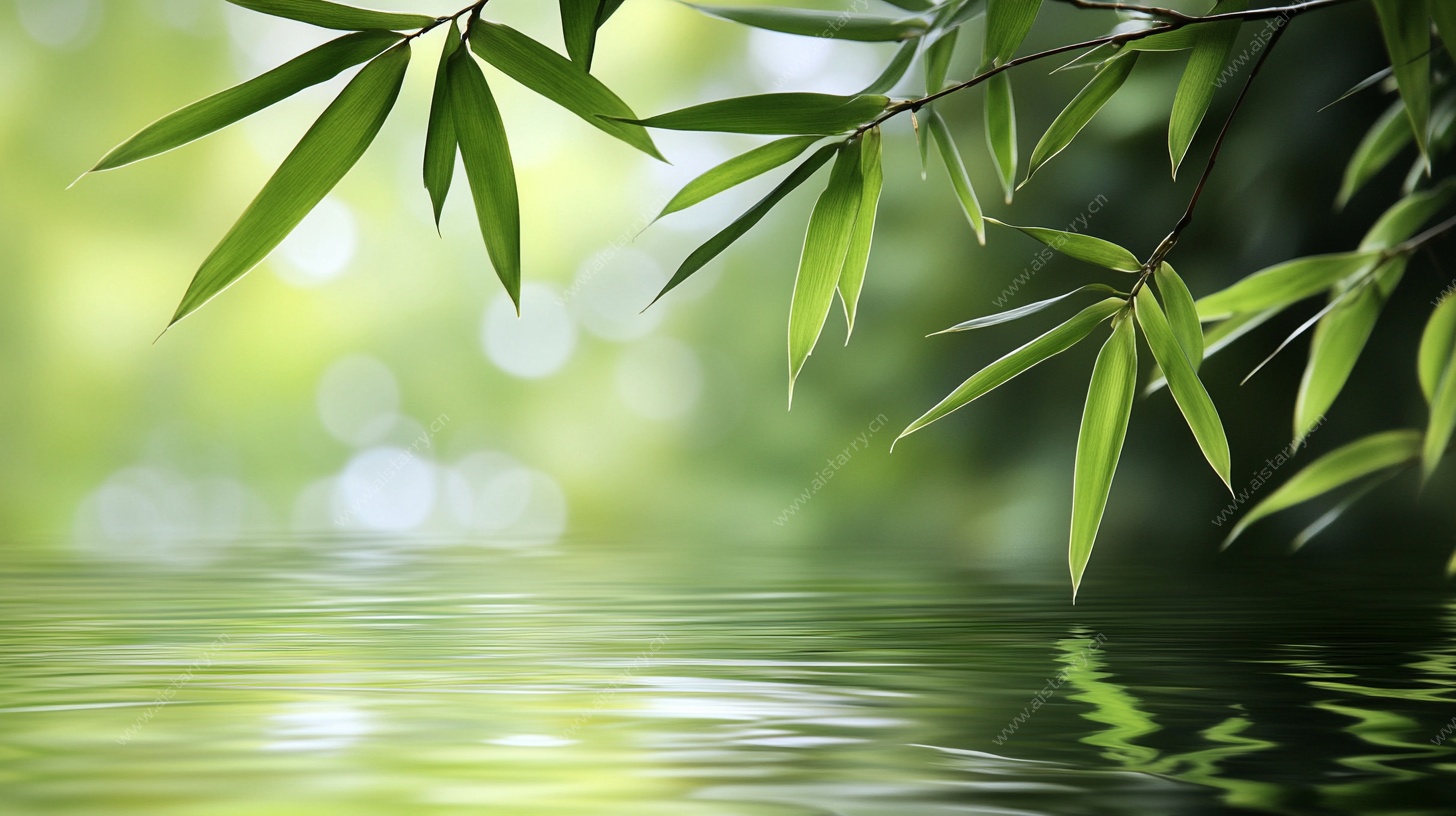 竹叶映水 清新绿意