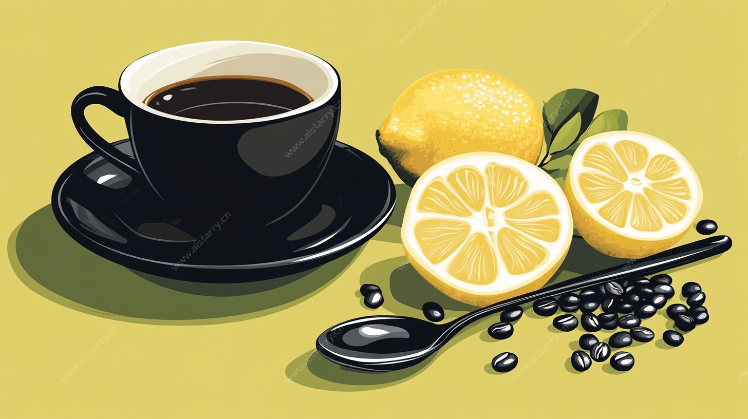 黑咖啡与柠檬的清新组合